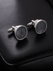 Fashionable and Popular Men Round Cufflinks Stainless Steel for Jewelry Gift and for a Stylish Look