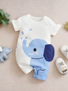 Yierying Baby Boy Elephant Print 3D Ear Design Romper