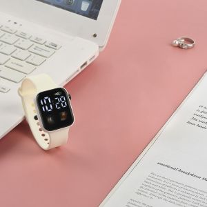 Led New Fashion Couple Watch C1-5, Square Shaped, Large Screen Time Display Watch