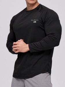 Men Letter Graphic Raglan Sleeve Sports Tee