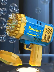 1Pc Bubble Machine With 40 Holes with Flash Lights, Bubble Maker Machine for Kids Toddlers, Toys for Birthday Wedding Party (without battery and bubble iquid)