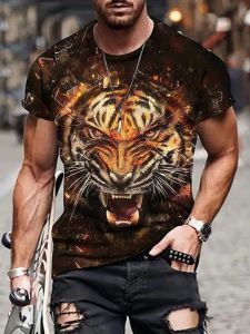 Manfinity LEGND Men 3D Tiger Print Tee