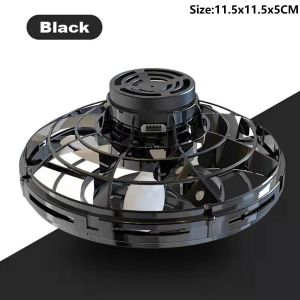 1pc Black Mini Flying Ball With Led Light, Hand-controlled Boomerang Spinner Toy For Indoor, Outdoor Fun, Christmas Birthday Gift