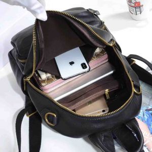 Solid Color Retro School Bag